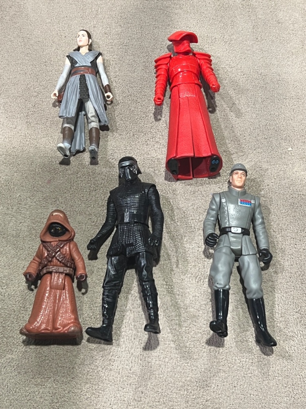 5 Star Wars Rey & Jawa & Kylo Ren & Jawa & Piett figure 4” tall